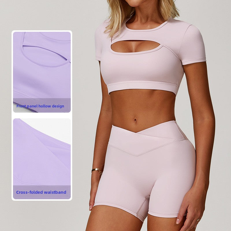 Women's Contrast Color Yoga Suit Set