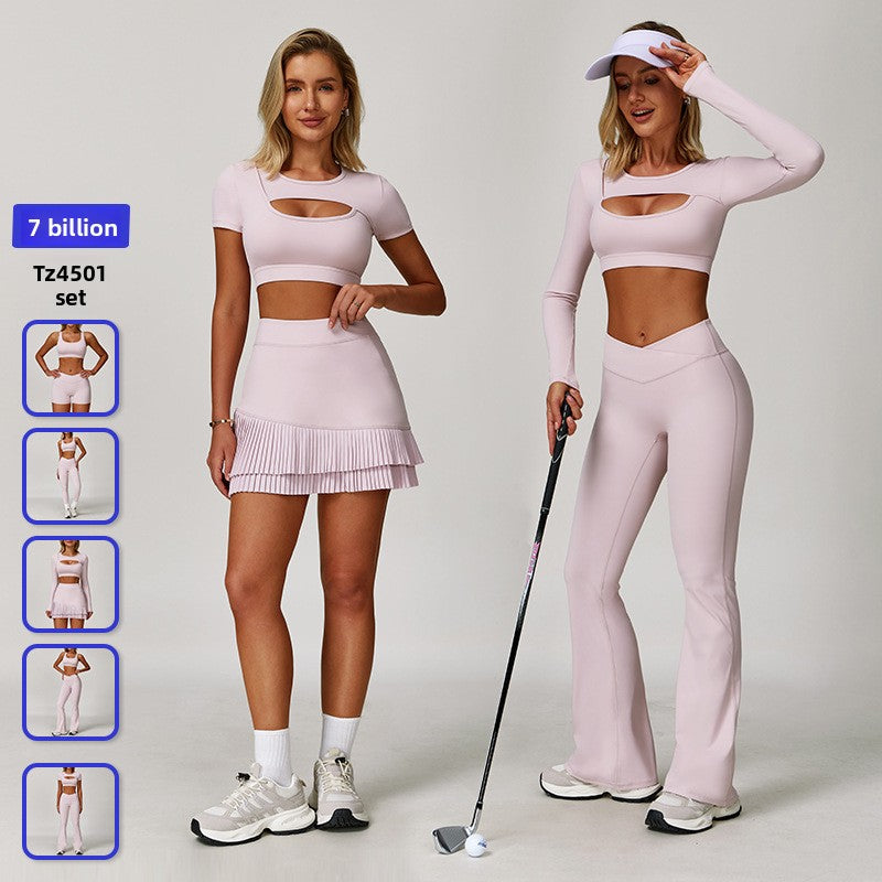 Women's Contrast Color Yoga Suit Set