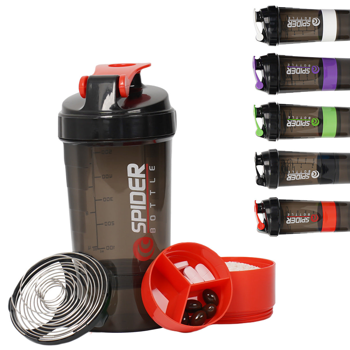 Shaker Bottle with Dividers for Protein and Sports Drinks