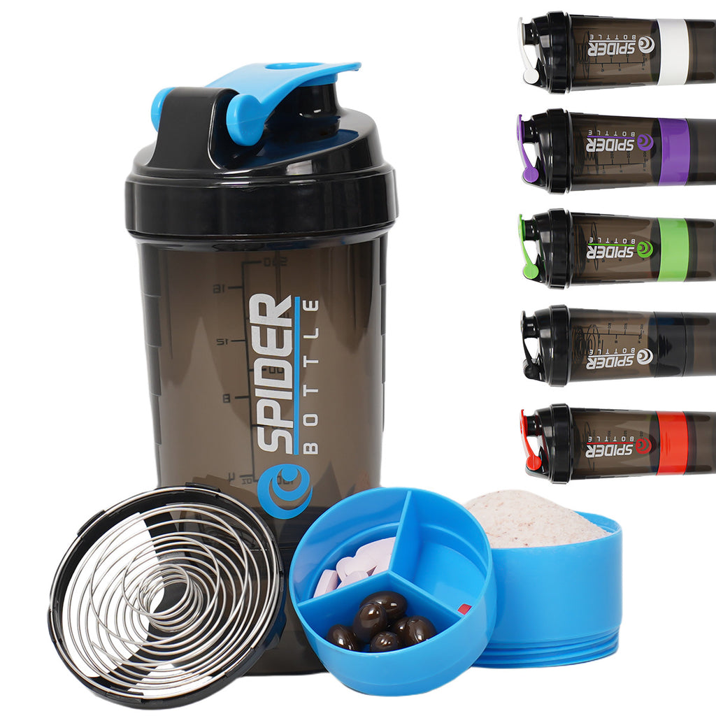 Shaker Bottle with Dividers for Protein and Sports Drinks