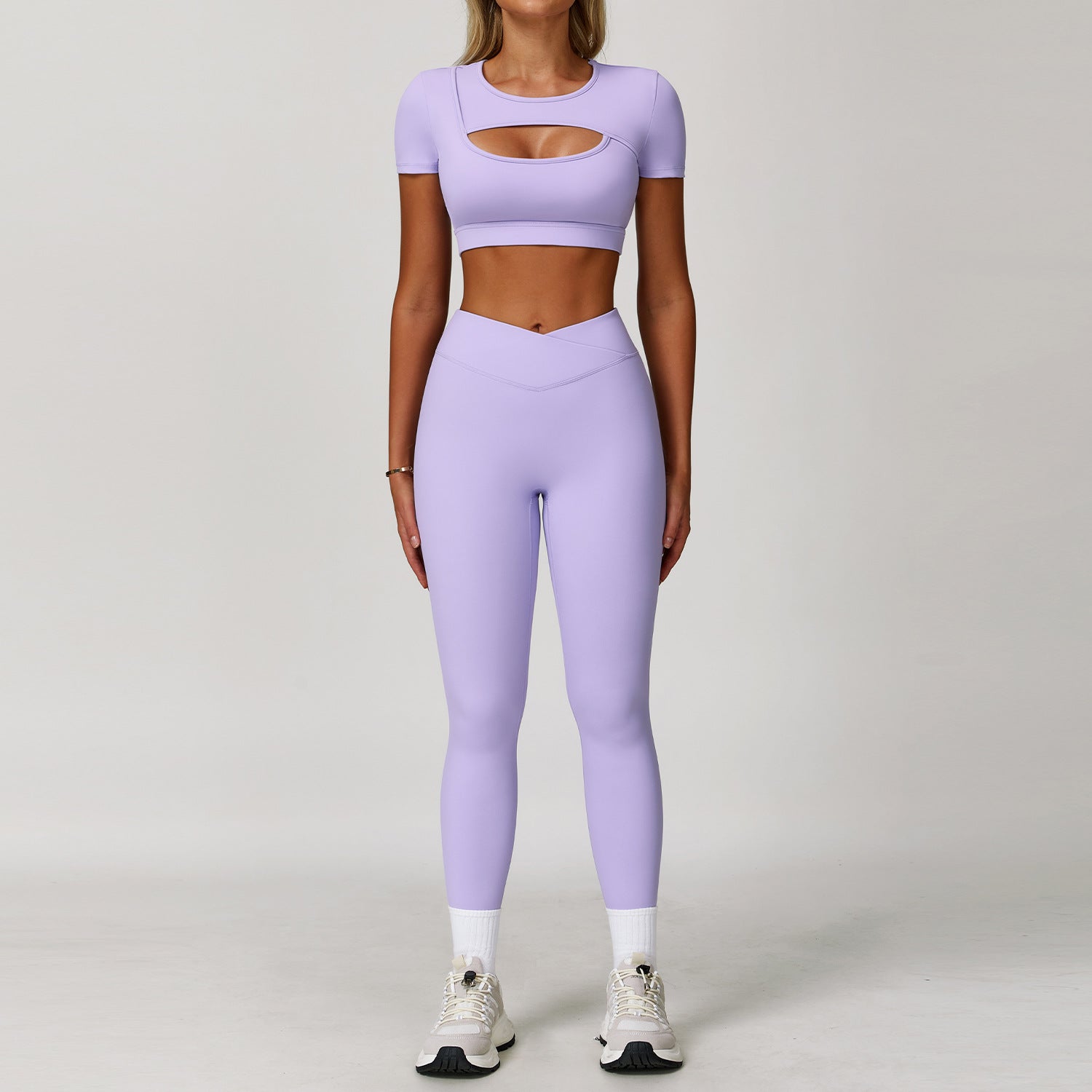 Women's Contrast Color Yoga Suit Set