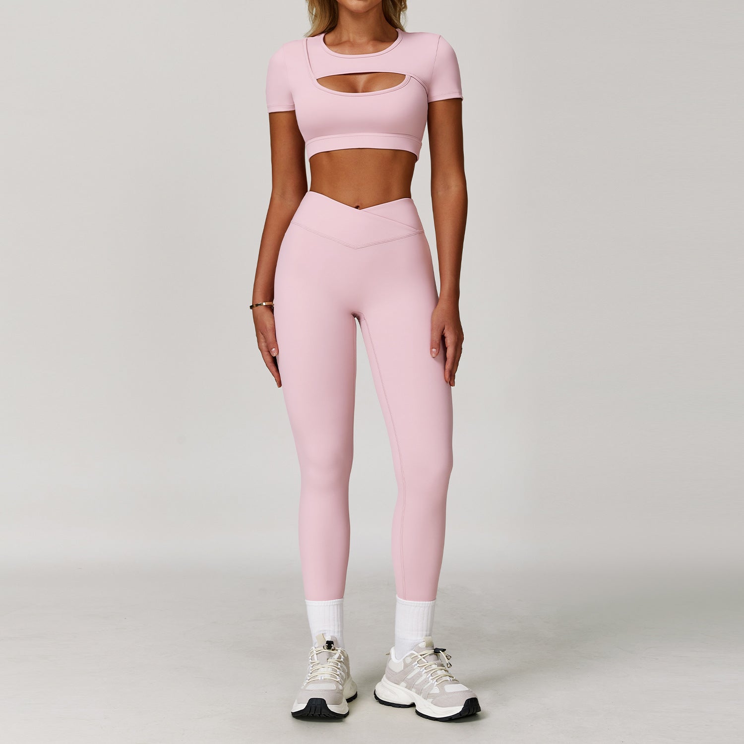 Women's Contrast Color Yoga Suit Set